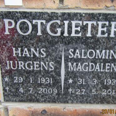 POTGIETER Hans Jurgens 1931-2009  &amp; Salomina Magdalena 1938-2011