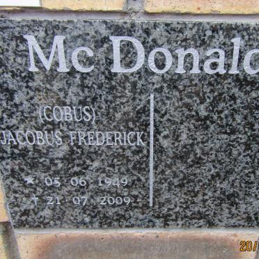 Mc DONALD Jacobus Frederick 1949-2009