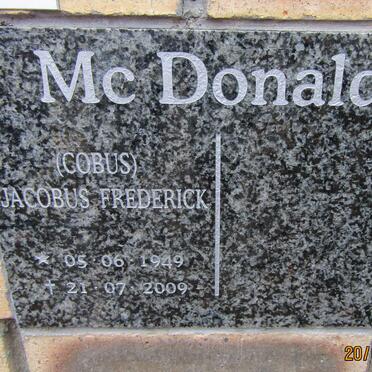 Mc DONALD Jacobus Frederick 1949-2009