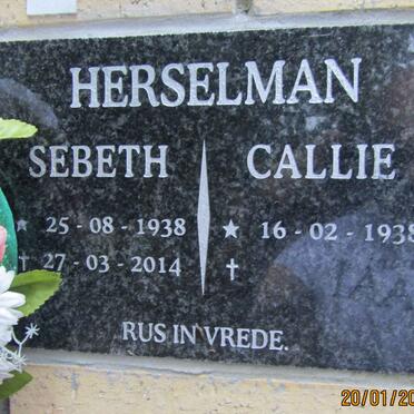 HERSELMAN Callie 1938- &amp; Sebeth 1938-2014