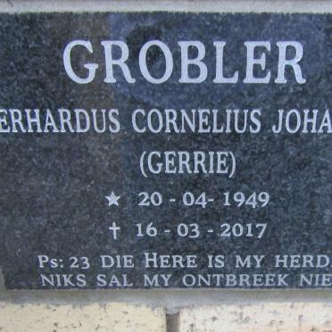 GROBLER Gerhardus Cornelius Johannes 1949-2017