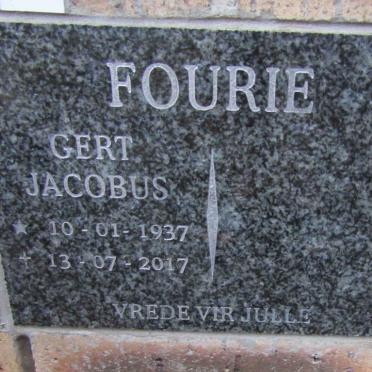FOURIE Gert Jacobus 1937-2017