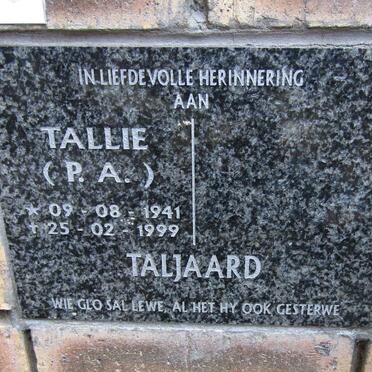 TALJAARD P.A. 1941-1999