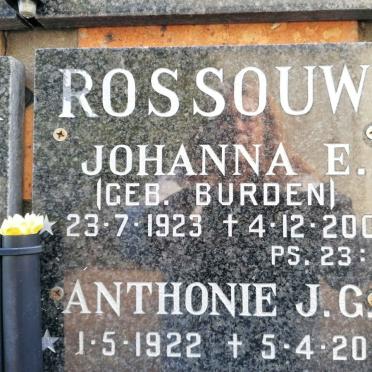 ROSSOUW Anthonie J.G. 1922-2016 &amp; Johanna E. BURDEN 1923-2003