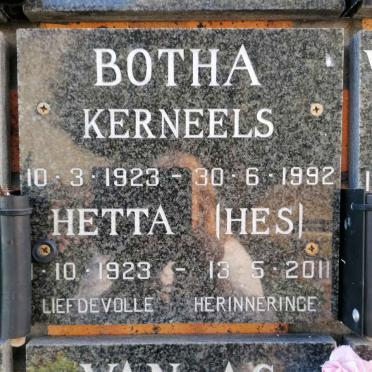 BOTHA Kerneels 1923-1992 &amp; Hetta 1923-2011