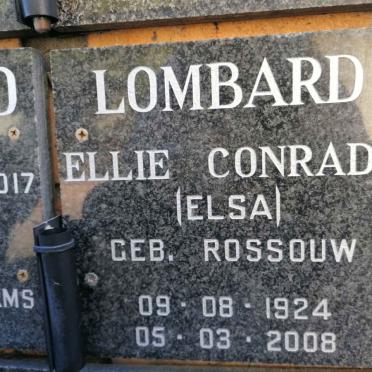 LOMBARD Ellie Conradie nee ROSSOUW 1924-2008