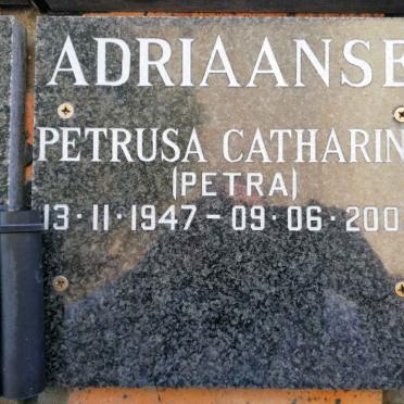 ADRIAANSE Petrusa Catharina 1947-2002
