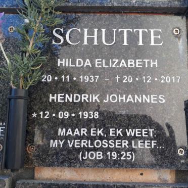 SCHUTTE Hendrik Johannes 1938- &amp; Hilda Elizabeth 1937-2017
