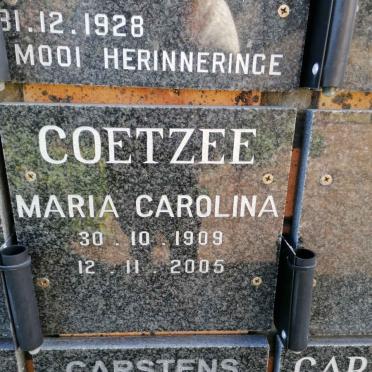 COETZEE Maria Carolina 1909-2005