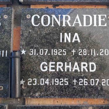 CONRADIE Gerhard 1925-2021 &amp; Ina 1925-2012