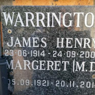 WARRINGTON James Henry 1914-2004 &amp; M.D. 1921-2014