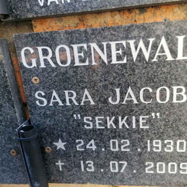GROENEWALD Sara Jacoba 1930-2009