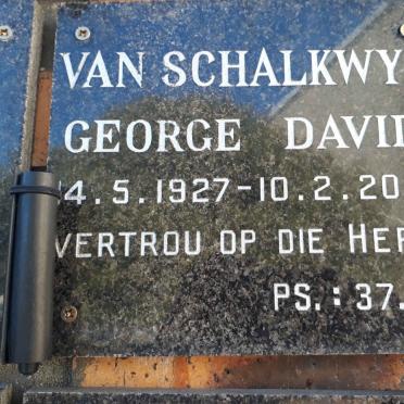 SCHALKWYK George David, van 1927-2012