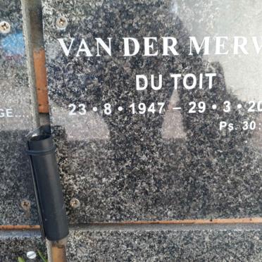 MERWE Du Toit, van der 1947-2021