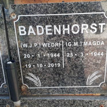 BADENHORST W.J.P. 1944-2019 &amp; G.M. 1944-