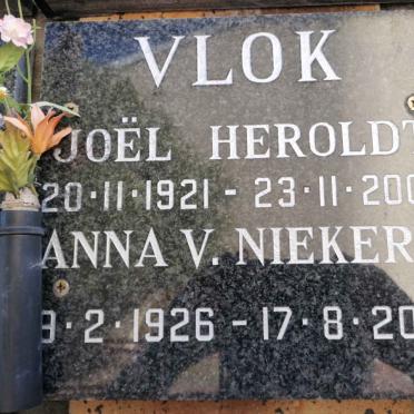 VLOK Joel Heroldt 1921-2007 &amp; Anna V. Niekerk 1926-2016