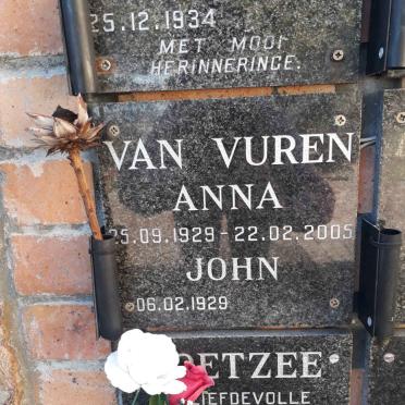 VUREN John, van 1929- &amp; Anna 1929-2005