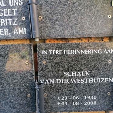 WESTHUIZEN Schalk, van der 1930-2008