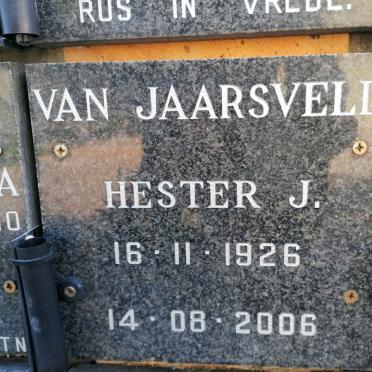JAARSVELD Hester J., van 1926-2006