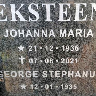 EKSTEEN George Stephanus 1935- &amp; Johanna Maria 1936-2021
