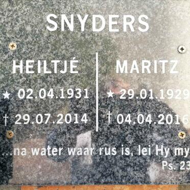 SNYDERS Maritz 1929-2016 &amp; Heiltje 1931-2014