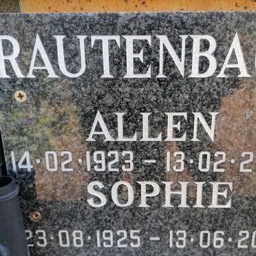 RAUTENBACH Allen 1923-2001 &amp; Sophie 1925-2012