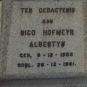 ALBERTYN Nico Hofmeyr 1886-1961