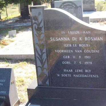 BOSMAN Susanna De K. nee LE ROUX 1911-1948