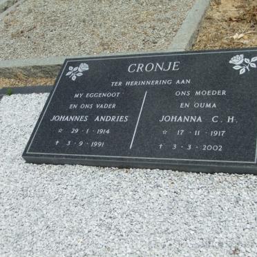 CRONJE Johannes Andries 1914-1991 &amp; Johanna C.H. 1917-2002