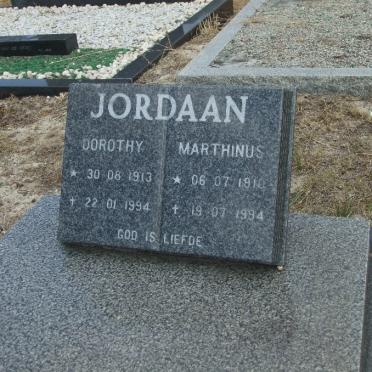 JORDAAN Marthinus 1910-1994 &amp; Dorothy 1913-1994
