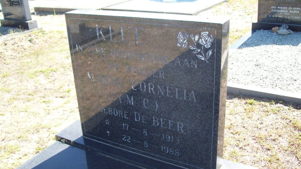 KLUE Maria Cornelia nee DE BEER 1913-1988