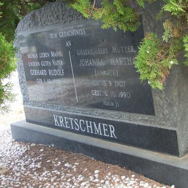 KRETSCHMER Gerhard Rudolf 1901-1975 &amp; Johanna Martha KNAACK 1907-1990