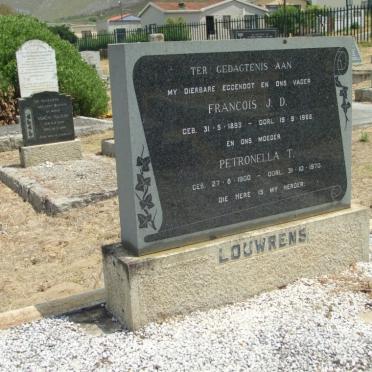 LOUWRENS Francois J.D. 1893-1968 &amp; Petronella T. 1900-1970