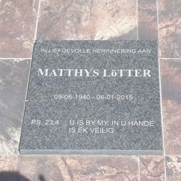 LOTTER Matthys 1940-2015