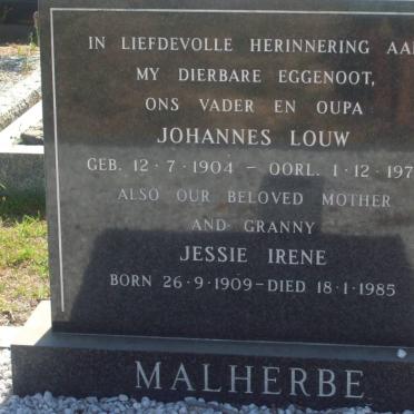 LOUW Johannes 1904-1979 &amp; Jessie Irene 1909-1985
