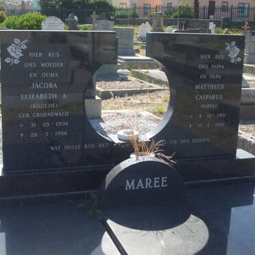 MAREE Mattheus Casparus 1901-1986 &amp; Jacoba Elizabeth A. GROENEWALD 1908-1986