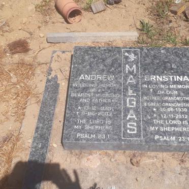 MALGAS Andrew 1923-2003 &amp; Ernstina 1930-2012
