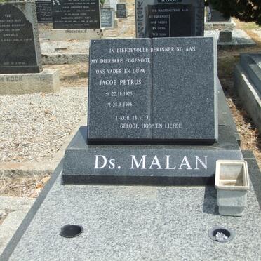 MALAN Jacob Petrus 1925-1996