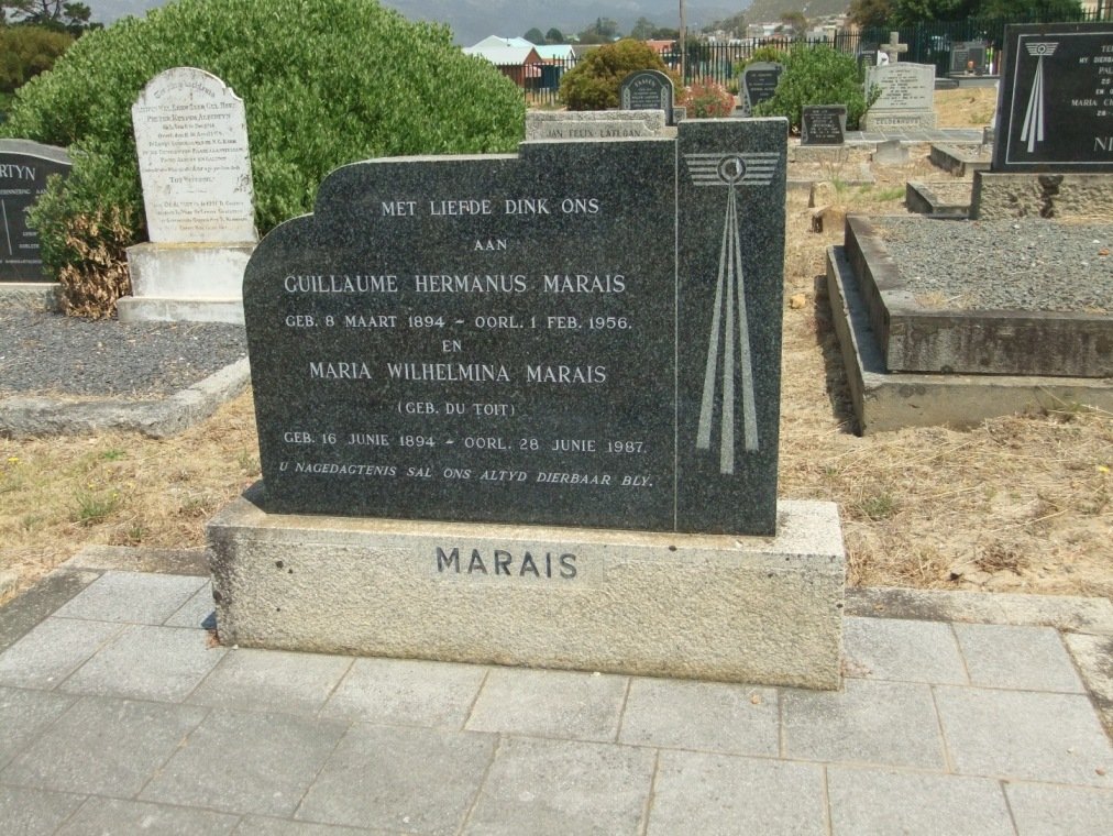 MARAIS Guillaume Hermanus 1894-1956 &amp; Maria Wilhelmina DU TOIT 1894-1987