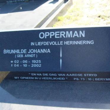 OPPERMAN Brunhilde Johanna nee ARNDT 1925-2002