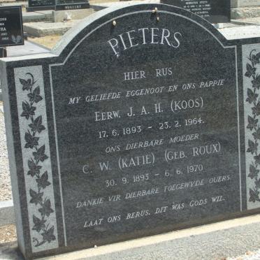 PIETERS J.A.H. 1893-1964 &amp; C.W. ROUX 1893-1970