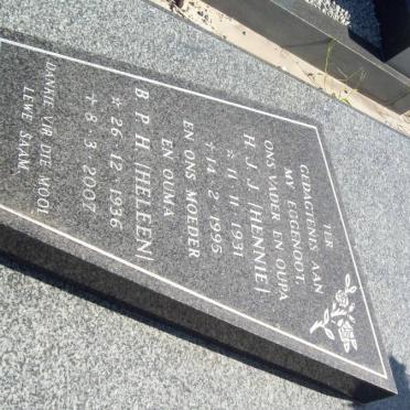 PLESSIS H.J.J., du 1931-1995 &amp; B.P.H. 1936-2007