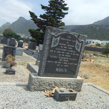ROUX Alexander Andreas 1891-1963 &amp; Susara Elizabeth Susanna CROUS 1901-1982