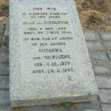 SINGLETON Izak J. 1879-1930 &amp; Susanna VOLSCHENK 1879-1945