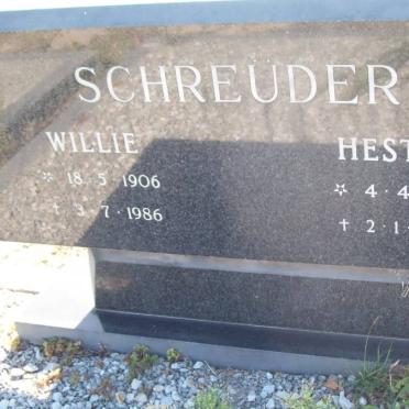 SCHREUDER Willie 1906-1986 &amp; Hester 1913-1984