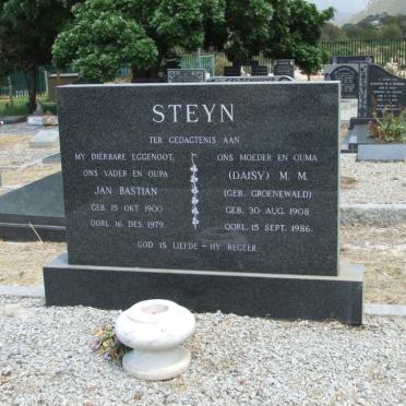 STEYN Jan Bastian 1900-1979 &amp; M.M. GROENEWALD 1908-1986