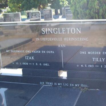SINGLETON Izak 1909-1982 &amp; Tilly 1913-1992