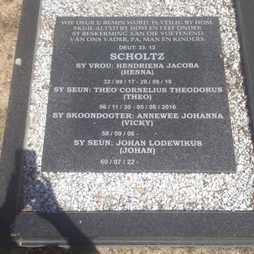 SCHOLTZ P.A. 1931-2010 &amp; Hendriena Jacoba 1932-2020