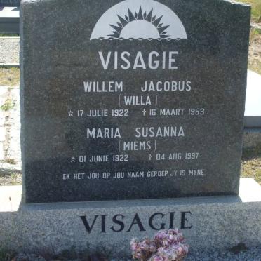 VISAGIE Willem Jacobus 1922-1953 &amp; Maria Susanna 1922-1997