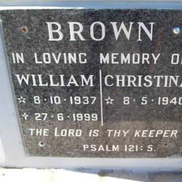 BROWN William 1937-1999 &amp; Christina 1940-